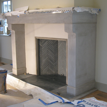 Three large limestone pieces assembled in place